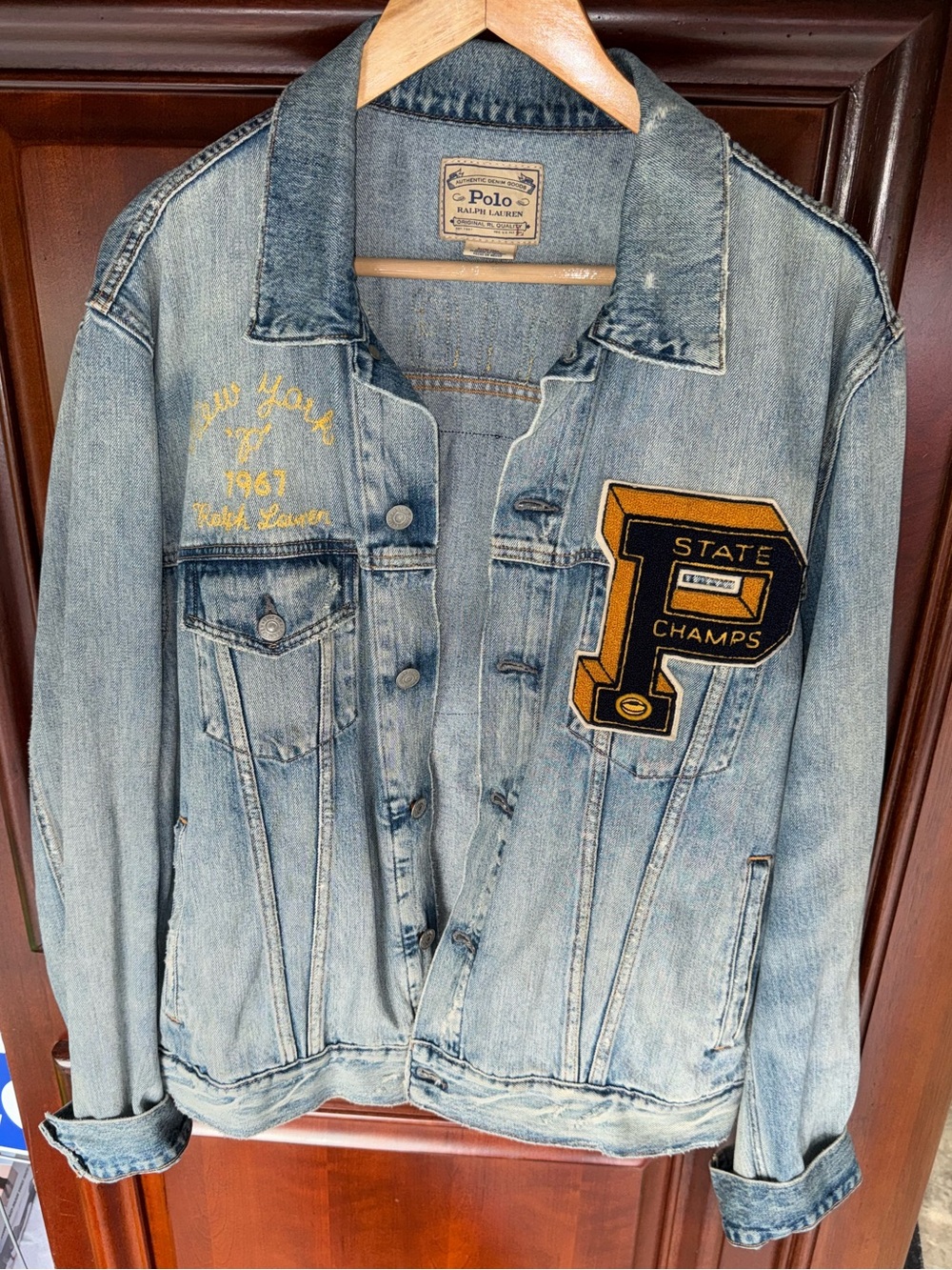 Ralph Lauren Polo Jean Jacket RL Tigers York Varsity Letterman